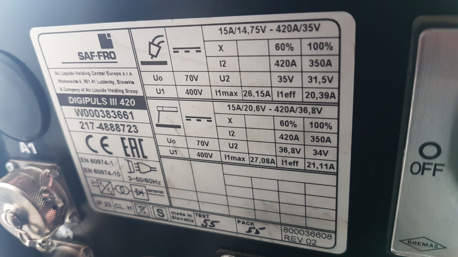 SAF-FRO DIGIPULS III 420 + DVU P400 (ACQUA) - SCHEDA310 - Usato