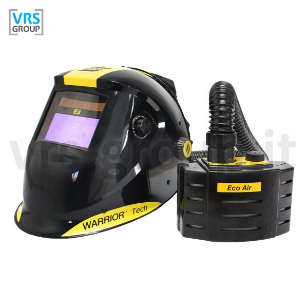 ESAB Warrior Tech Air maschera autoscurante ventilata per saldatura con unità filtrante Eco Air