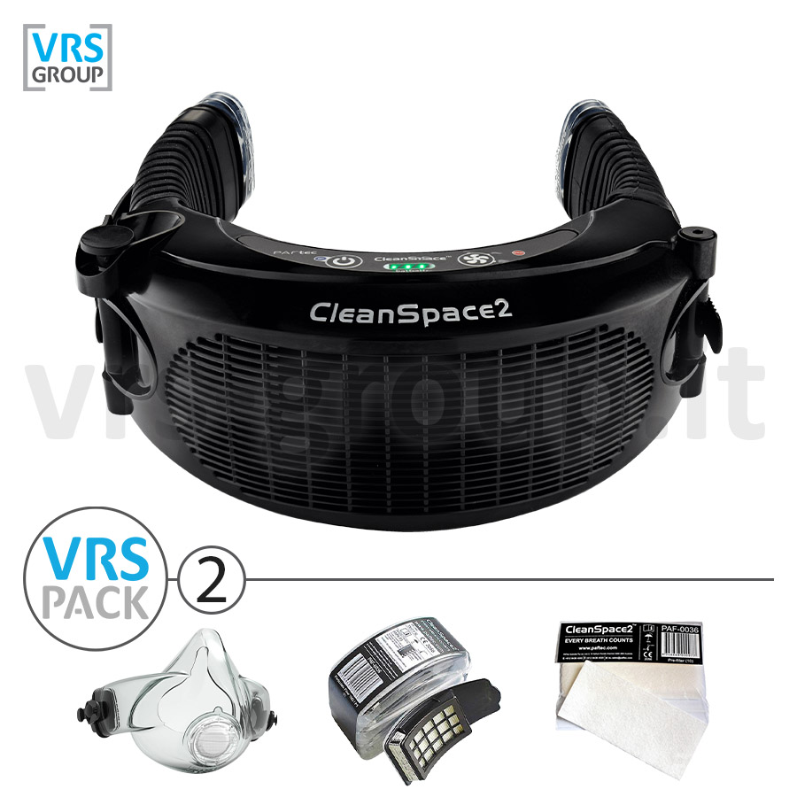 CLEANSPACE2 - VRS PACK 2 - Elettrorespiratore filtrante completo di semimaschera e ricambi filtri e pre-filtri