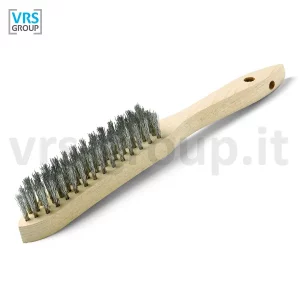 SIT Spazzola a mano impugnatura in legno per acciaio inox